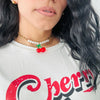 Choker de cuero Cherry •