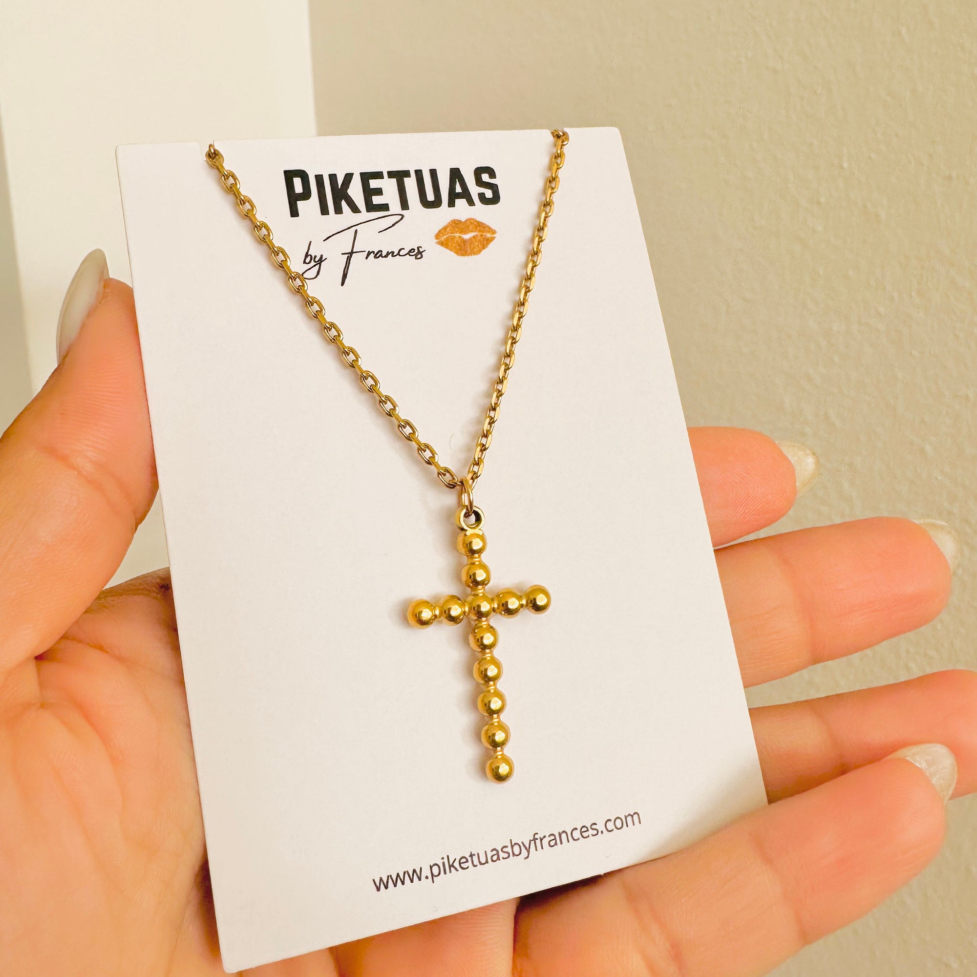 collar f gold cross＋leash f gold cross - 犬用品