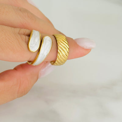 White Dúo •  ajustables Rings