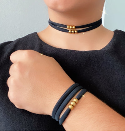 Lycra Black + Gold• Choker o Pulsera